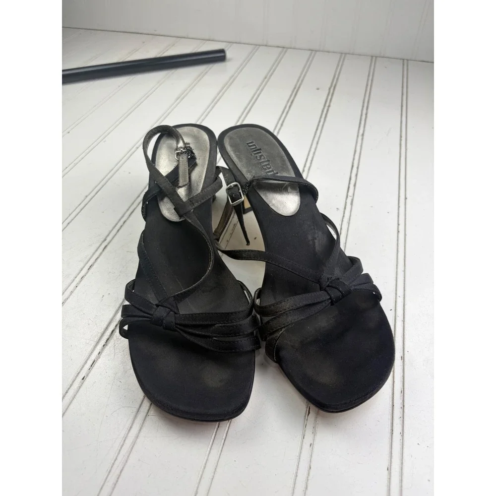 Unlisted Vintage Y2K Black Strappy Kitten Heel Sandals Women's Size 8.5